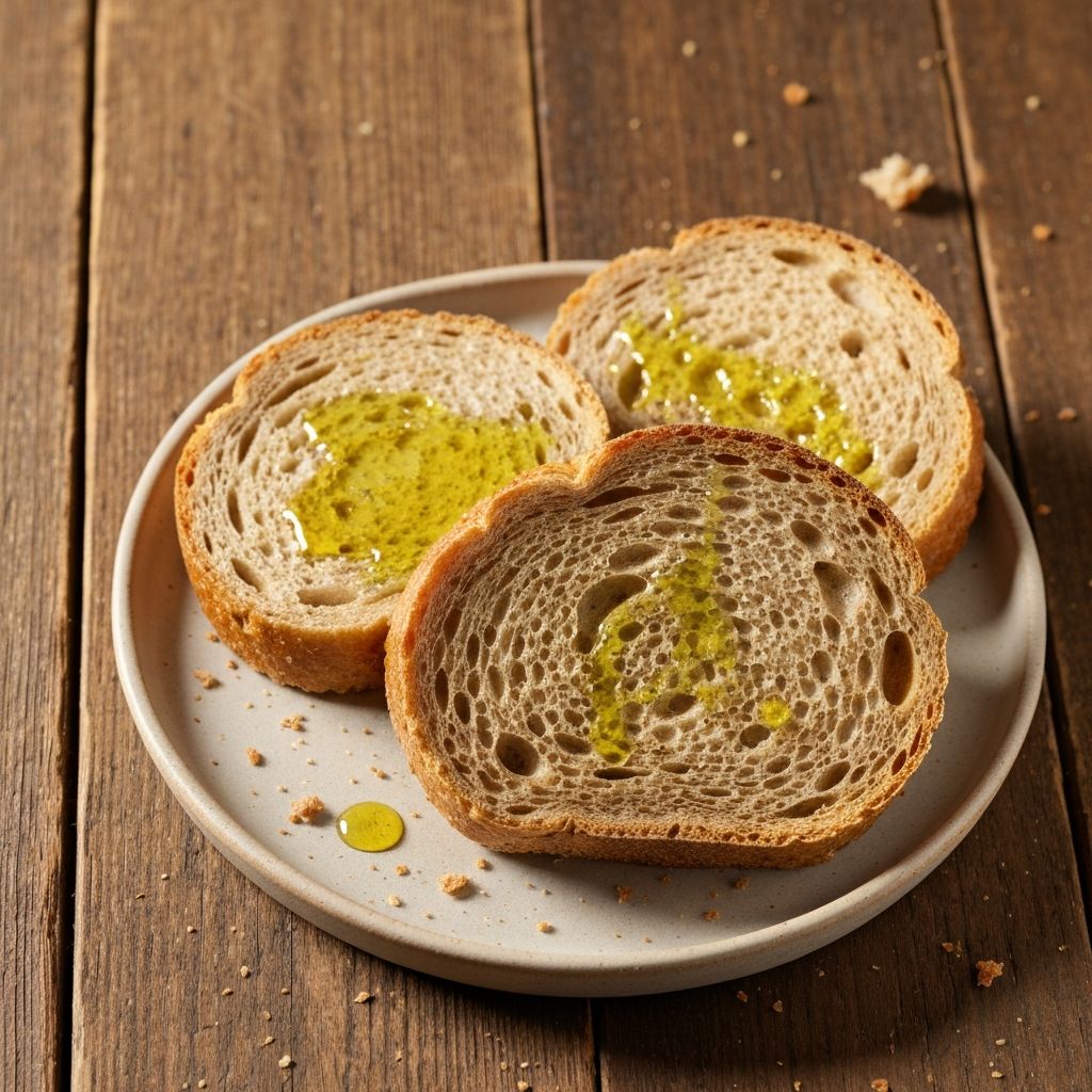 Pan integral con aceite de oliva